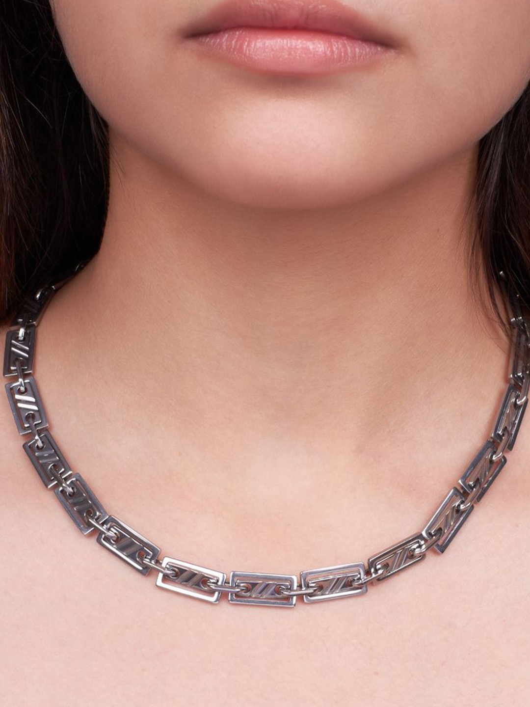 

SALTY Modern Edge Stainless Steel Link Chain, Silver