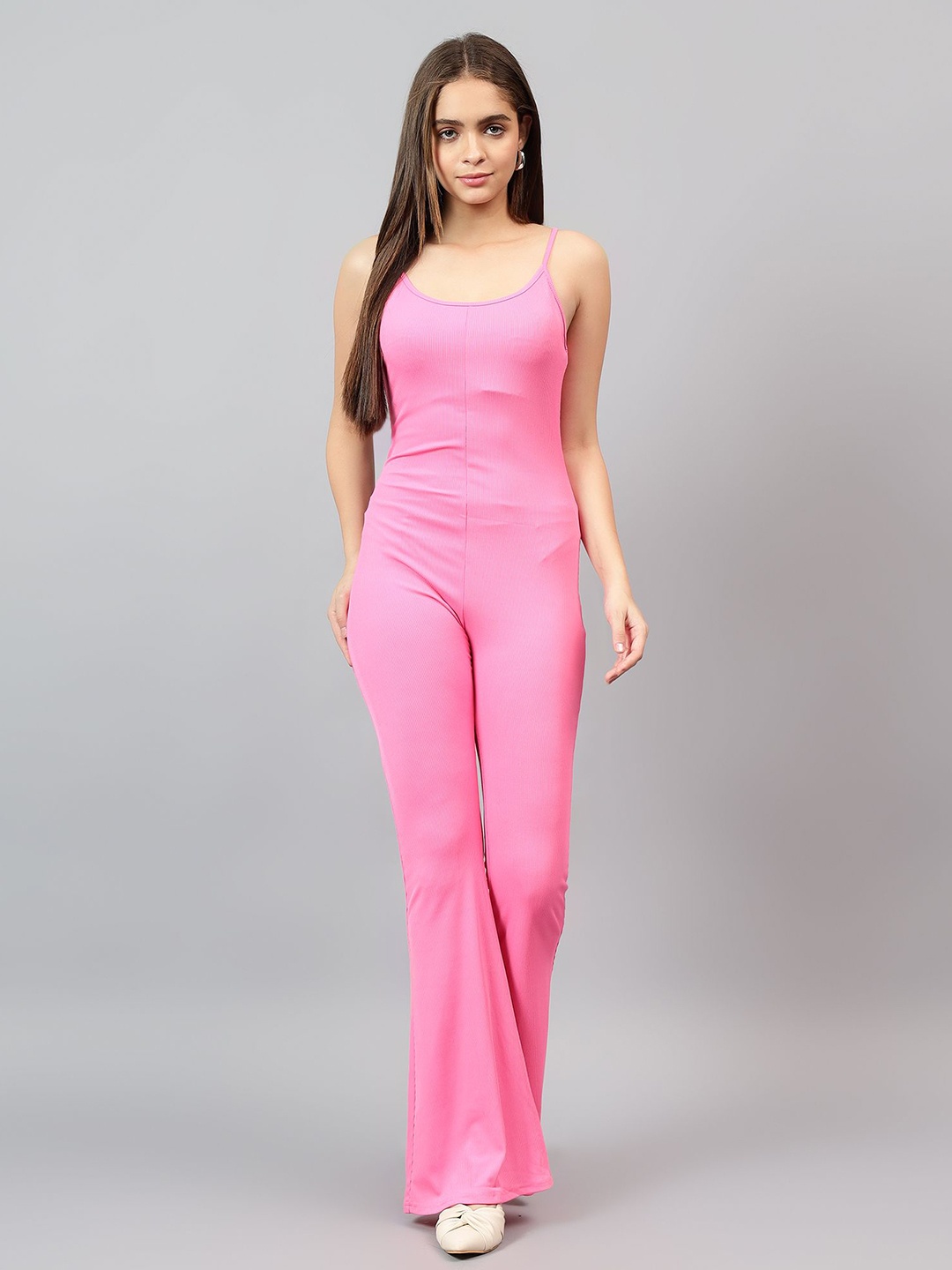 

Kotty Women Scoop Neck Basic Jumpsuit, Pink