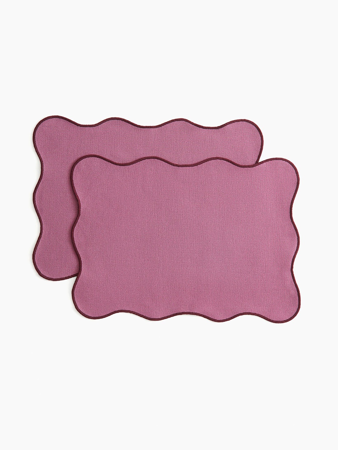 

H&M Pure Cotton 2-Pack Scallop-Edged Place Mats, Purple