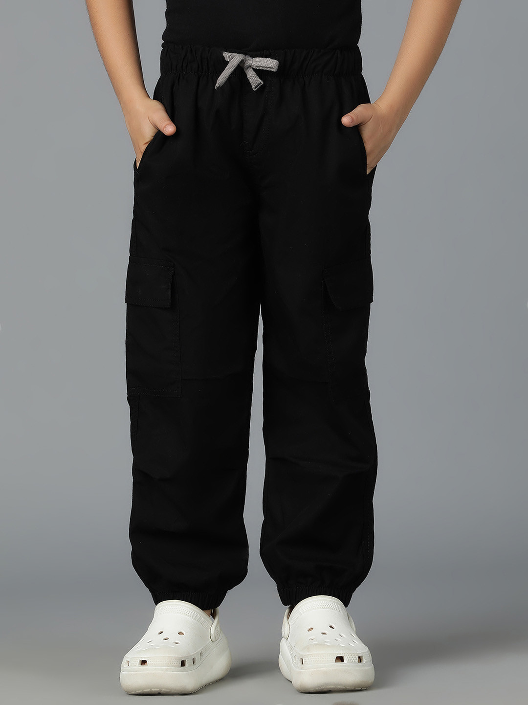 

TALES & STORIES Boys Cotton Loose Fit Joggers Trousers, Black