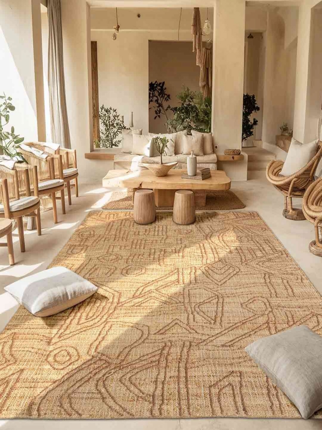 

Art Avenue Beige & Brown Geometric Jute Carpet