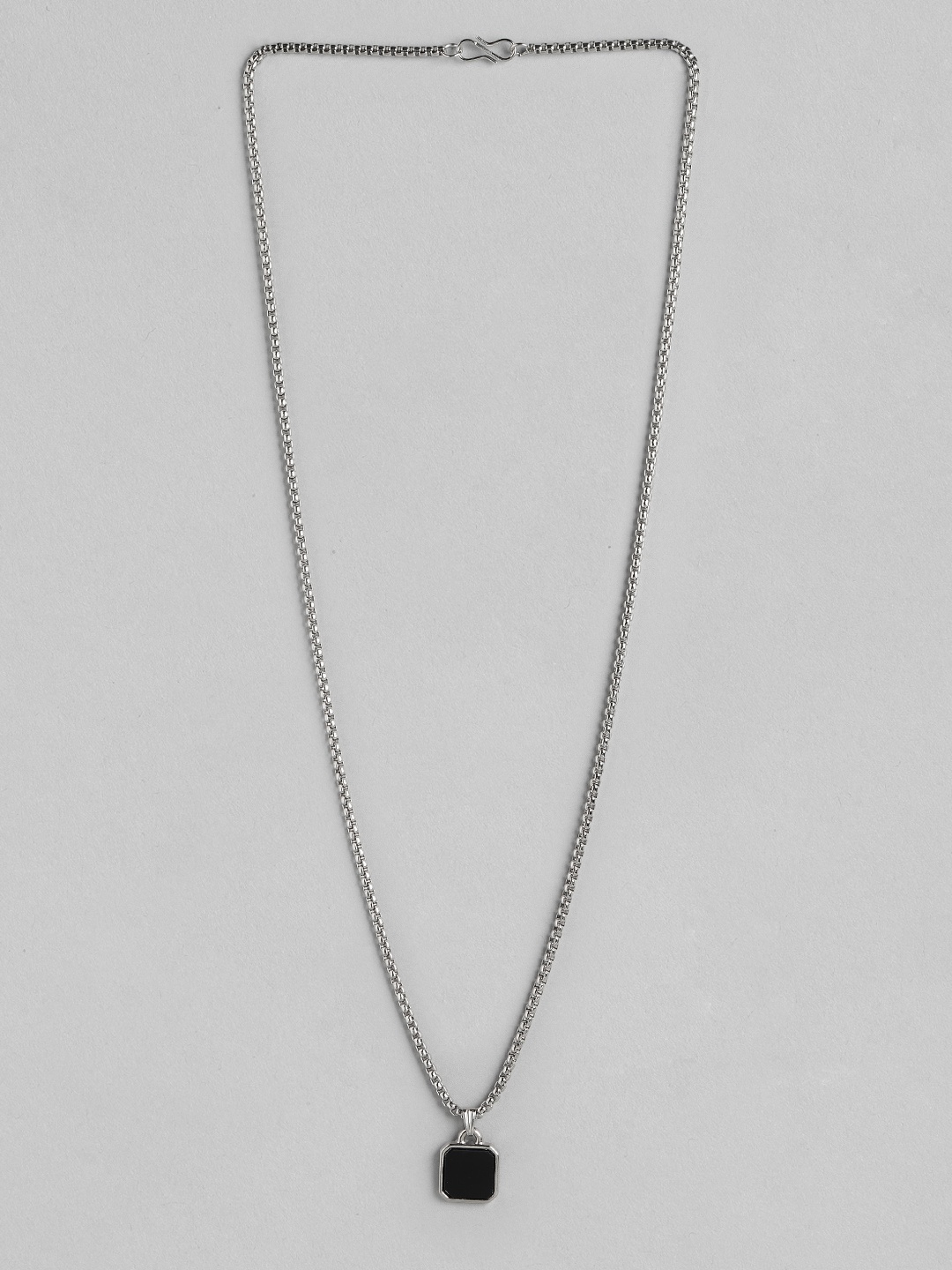 

PARIS HAMILTON High Polished Square Pendant With Chain, Black