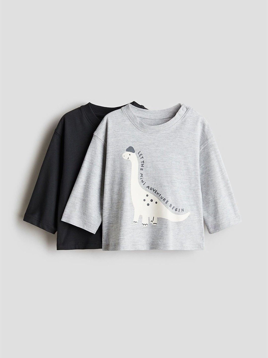 

H&M Infant Boys 2-Pack Long-Sleeved T-Shirts, Grey