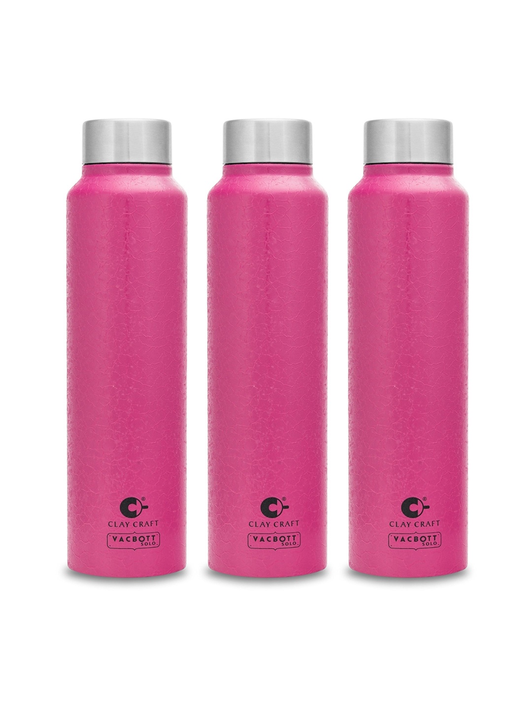 

Clay Craft Vacbott Tetra 500Ml Single-Wall Stainless Steel BIS Approved Water Bottle, Pink