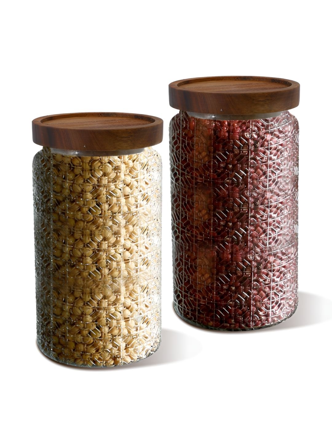 

The Better Home Transparent & Brown 2 Pieces Glass Core Container 1L