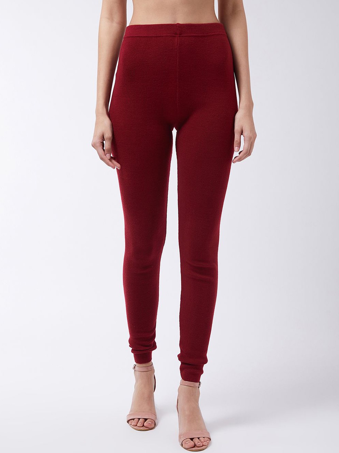 

RVK Women Slim-Fit Churidar Length Leggings, Maroon