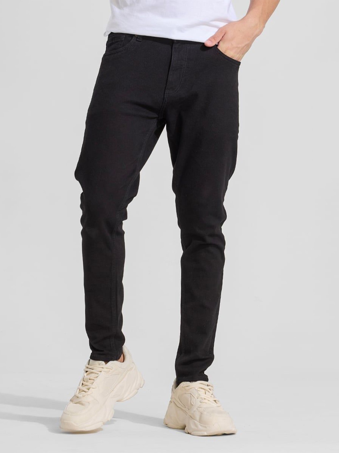 

Snitch Men Narrow Skinny Fit Stretchable Jeans, Black