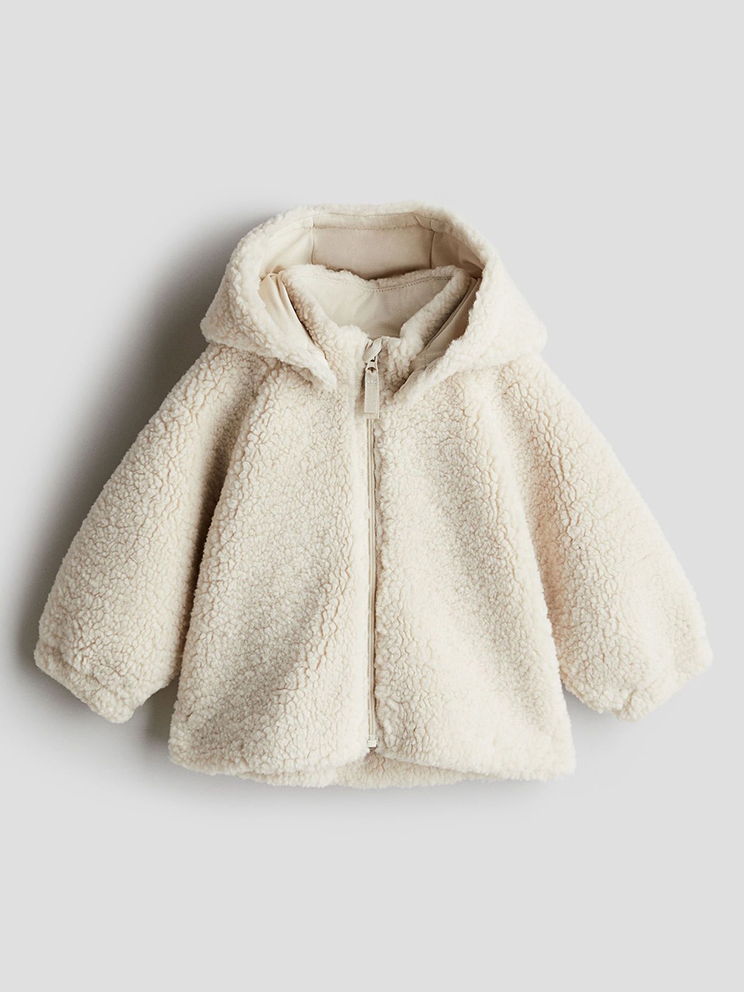 

H&M Infant Boys Hooded Pile Jackets, White