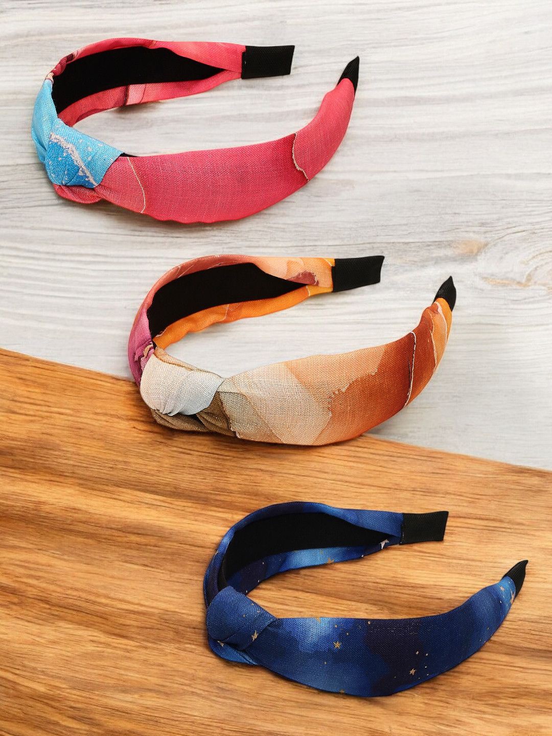 

fabula Women Set of 3 Knotted Hairband, Pink
