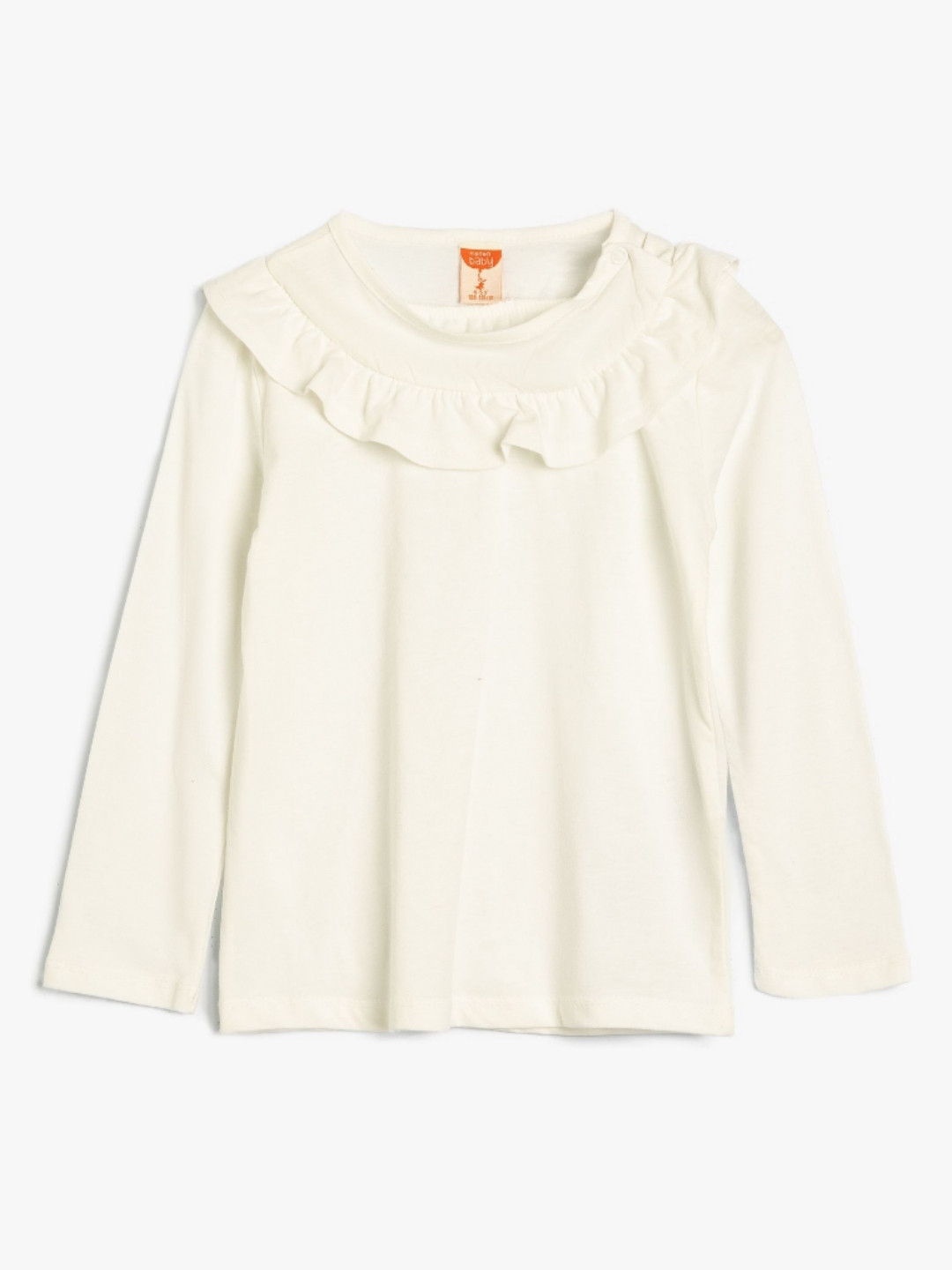 

Koton Girls Solid Round Neck Cotton T-shirt, White
