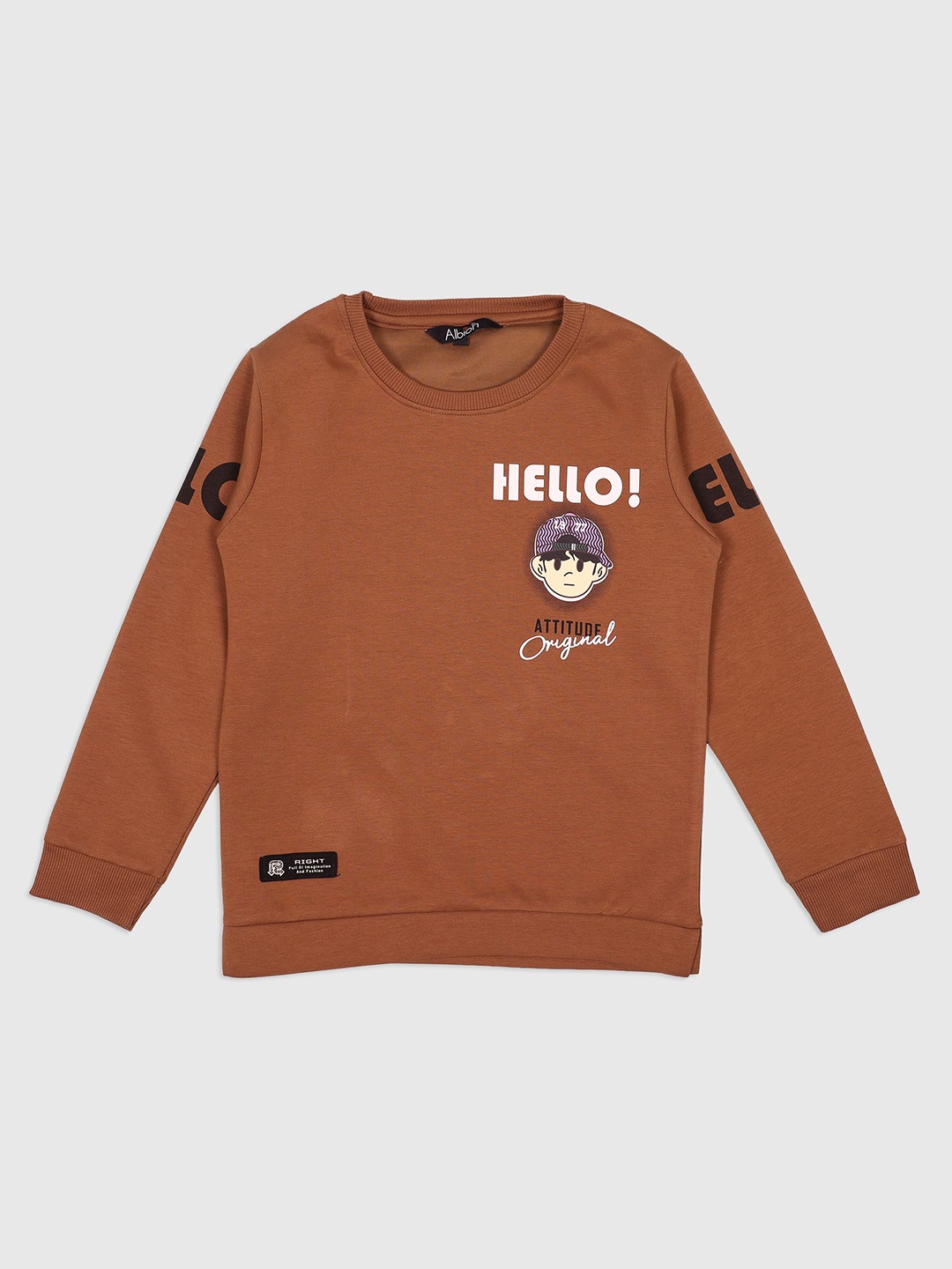 

CHUNMUN Boys Graphic Printed Sweatshirt, Brown