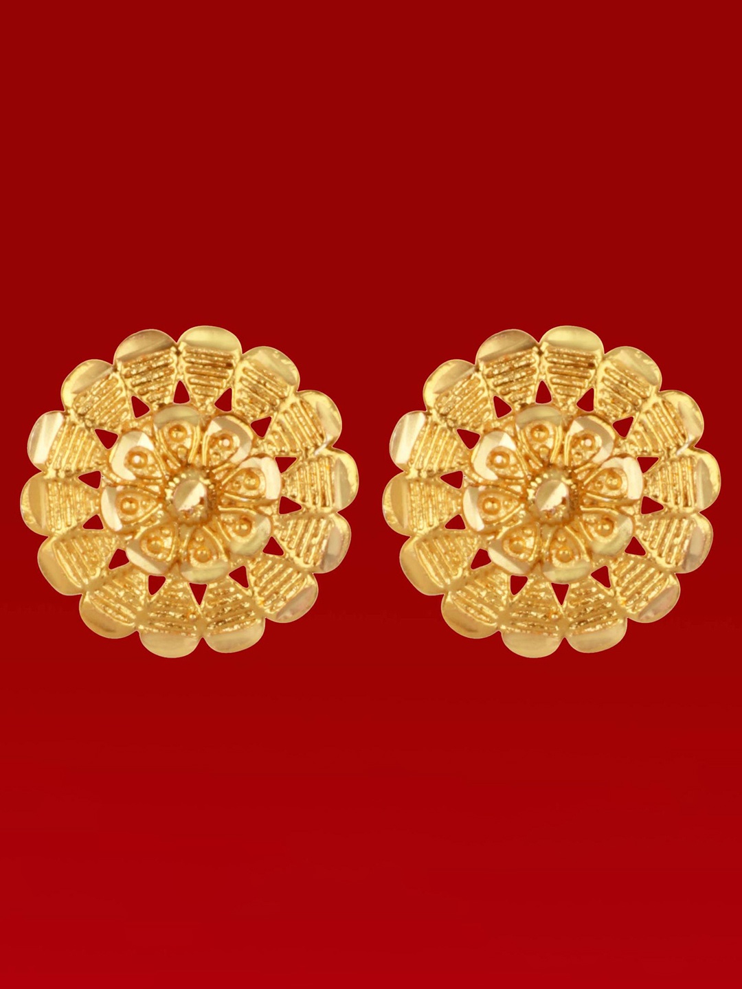 

Heer Collection Contemporary Studs Earrings, Gold