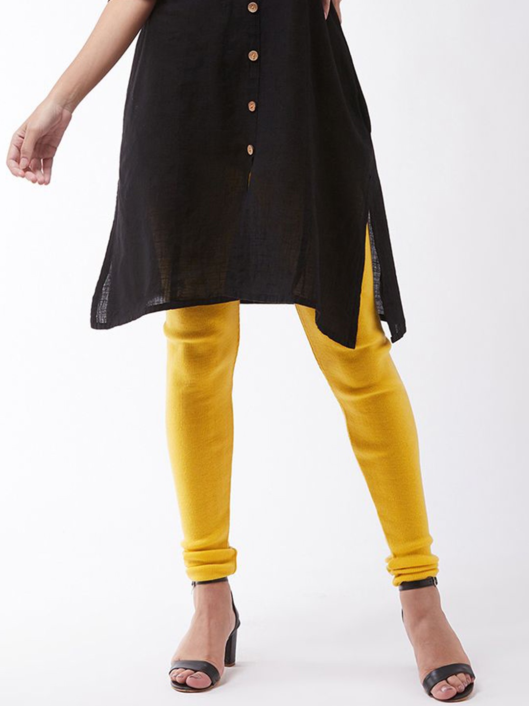 

RVK Women Slim-Fit Churidar-Length Leggings, Yellow