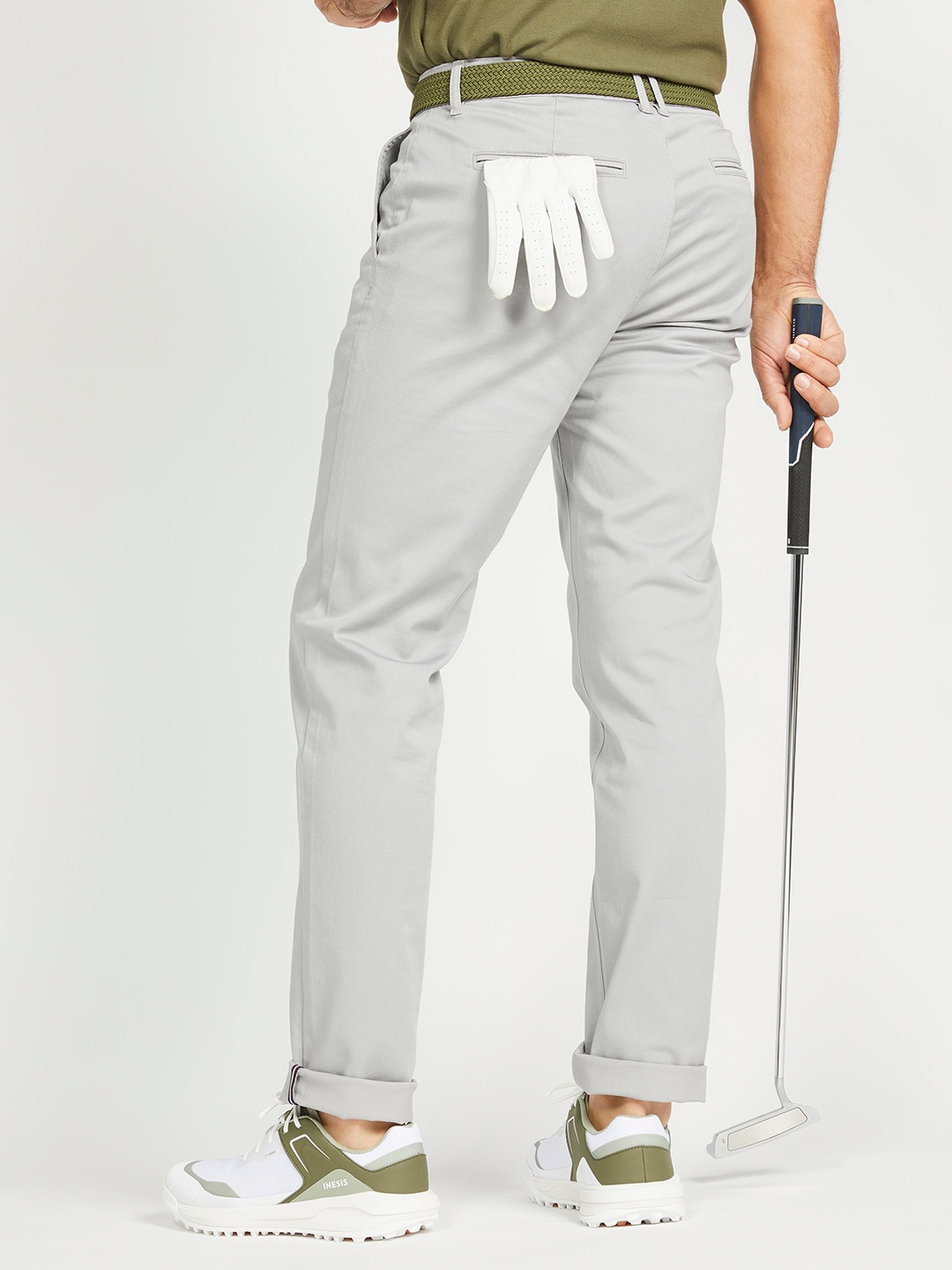 

Inesis By Decathlon Men Grey Cotton Chino Trousers