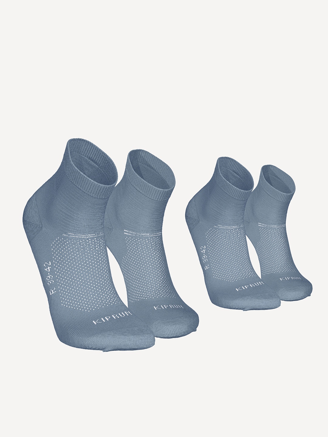 

KIPRUN By Decathlon Men Pack Of 2 Patterned Ankle Length Socks, Grey