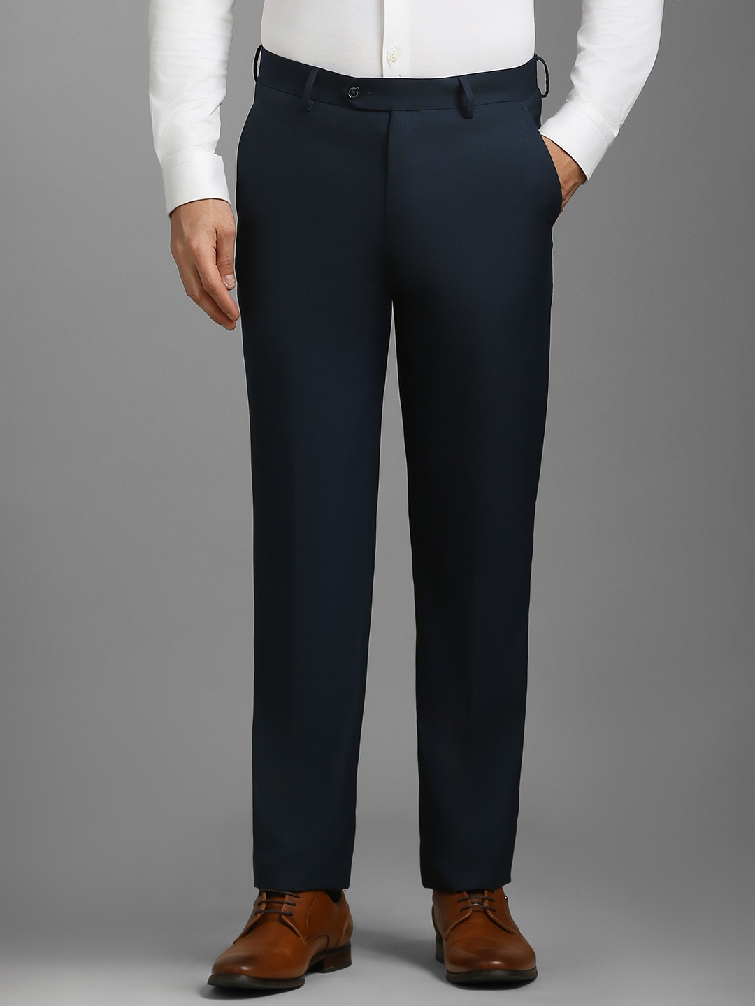 

Louis Philippe Men Slim Fit Trousers, Navy blue