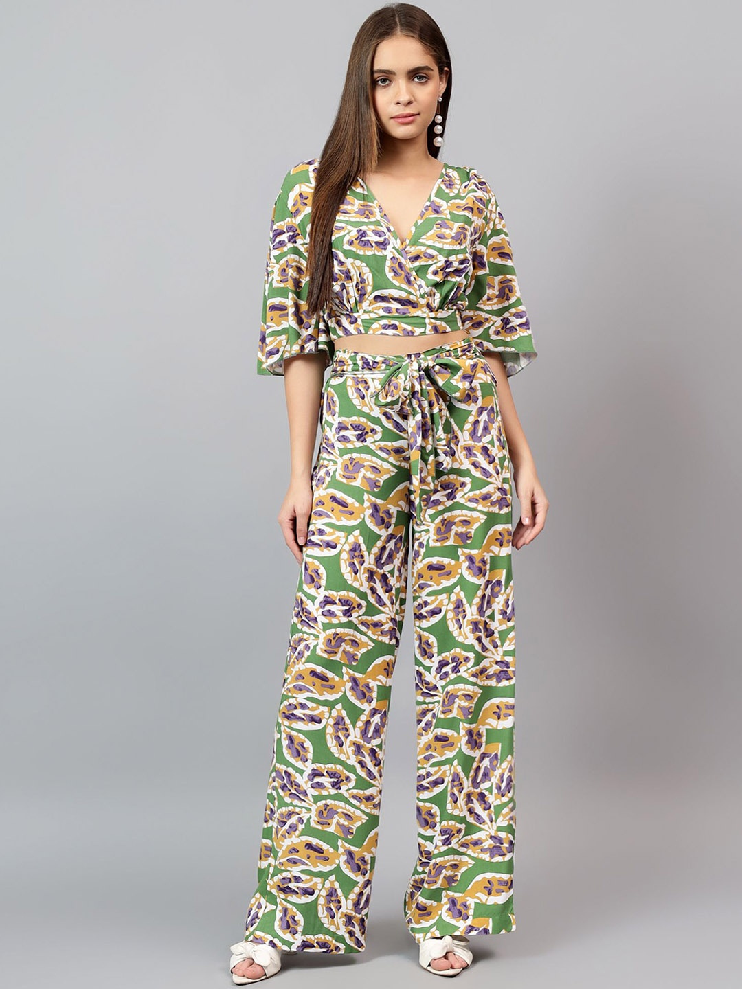 

Kotty Printed Top & Trousers Co-Ord, Green