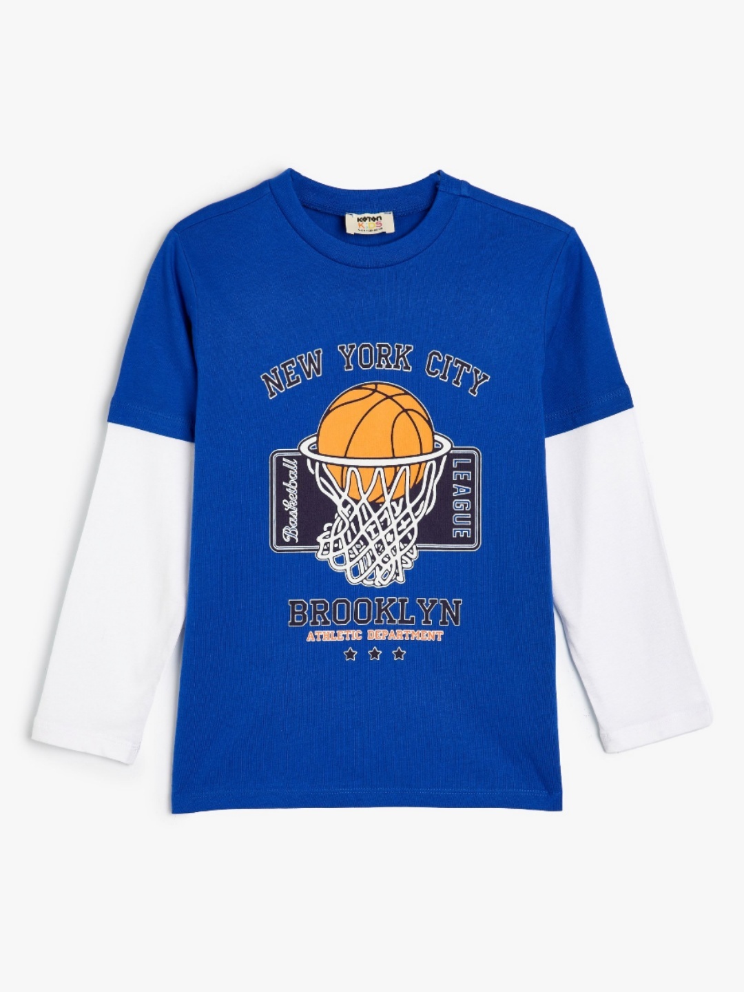 

Koton Boys Graphic Printed Round Neck Cotton T-shirt, Blue