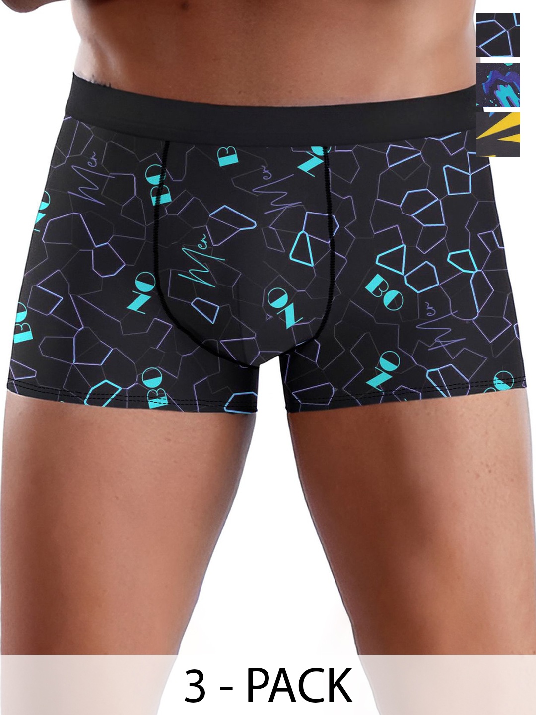 

DISPENSER Pack Of 3 Printed Trunk-V13-C7-C3-C4-M for men, Black