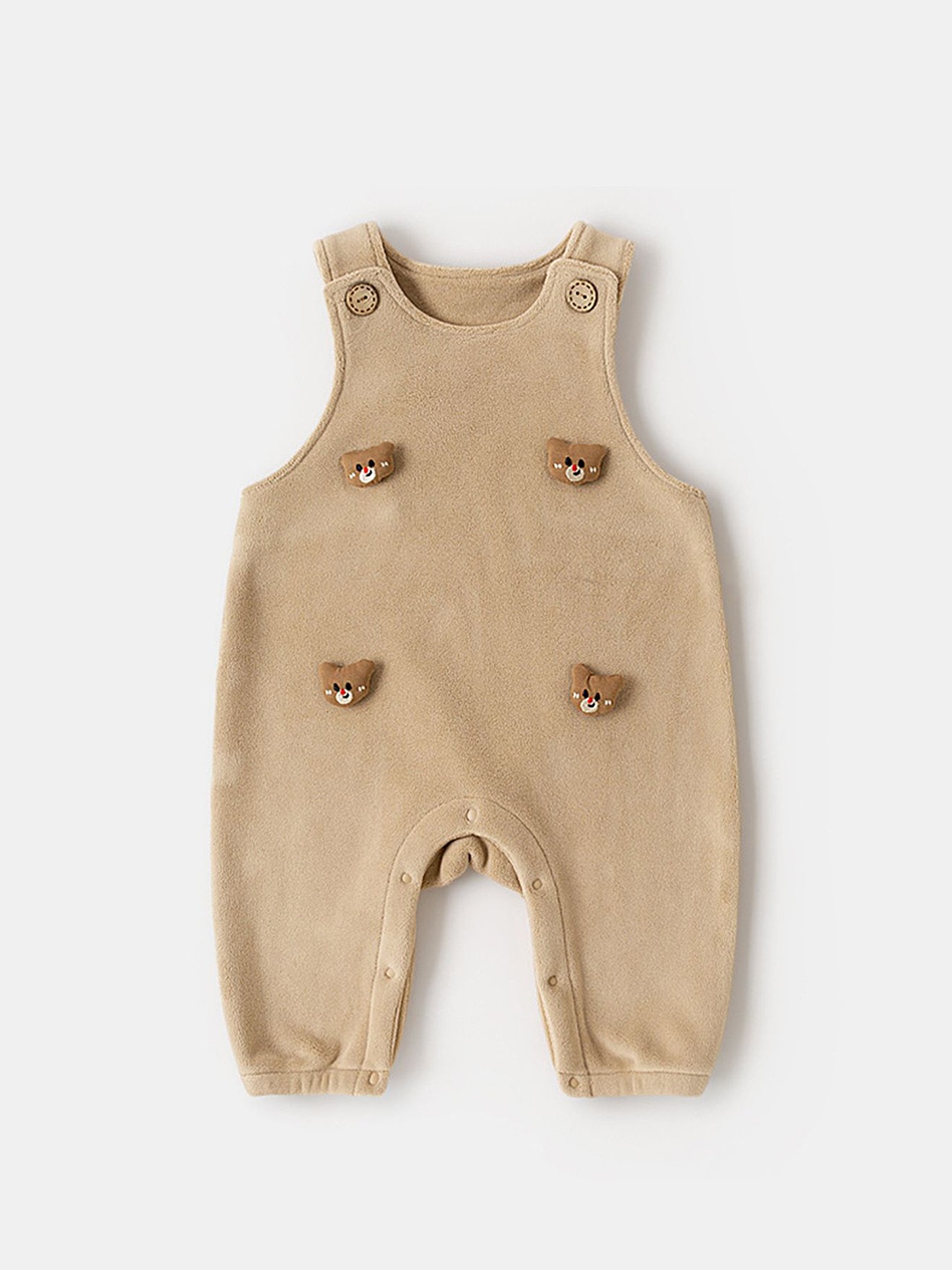 

LULU & SKY Infant Girls Round Neck Rompers, Khaki