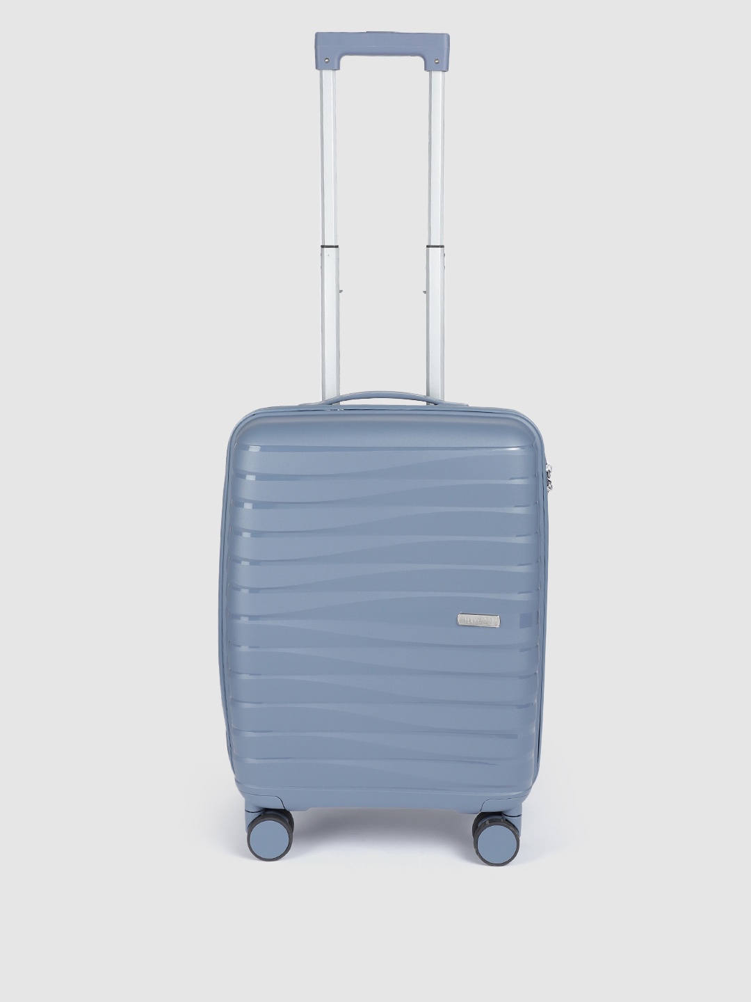 

Teakwood Leathers Rise Textured 360-Degree Rotation Hard-Sided Cabin-Sized Trolley Bag 38L, Blue