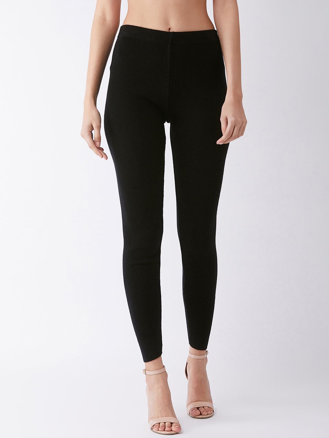 

RVK Women Mid-Rise Ankle-Length Leggings, Black