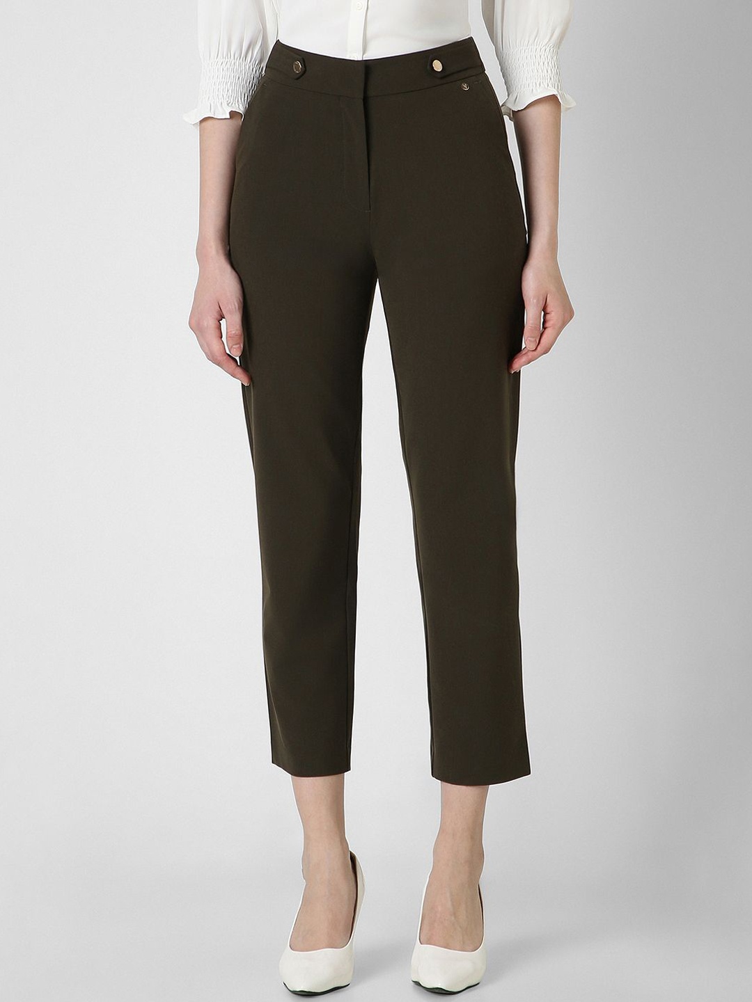 

Van Heusen Woman Women Mid-Rise Formal Trousers, Olive