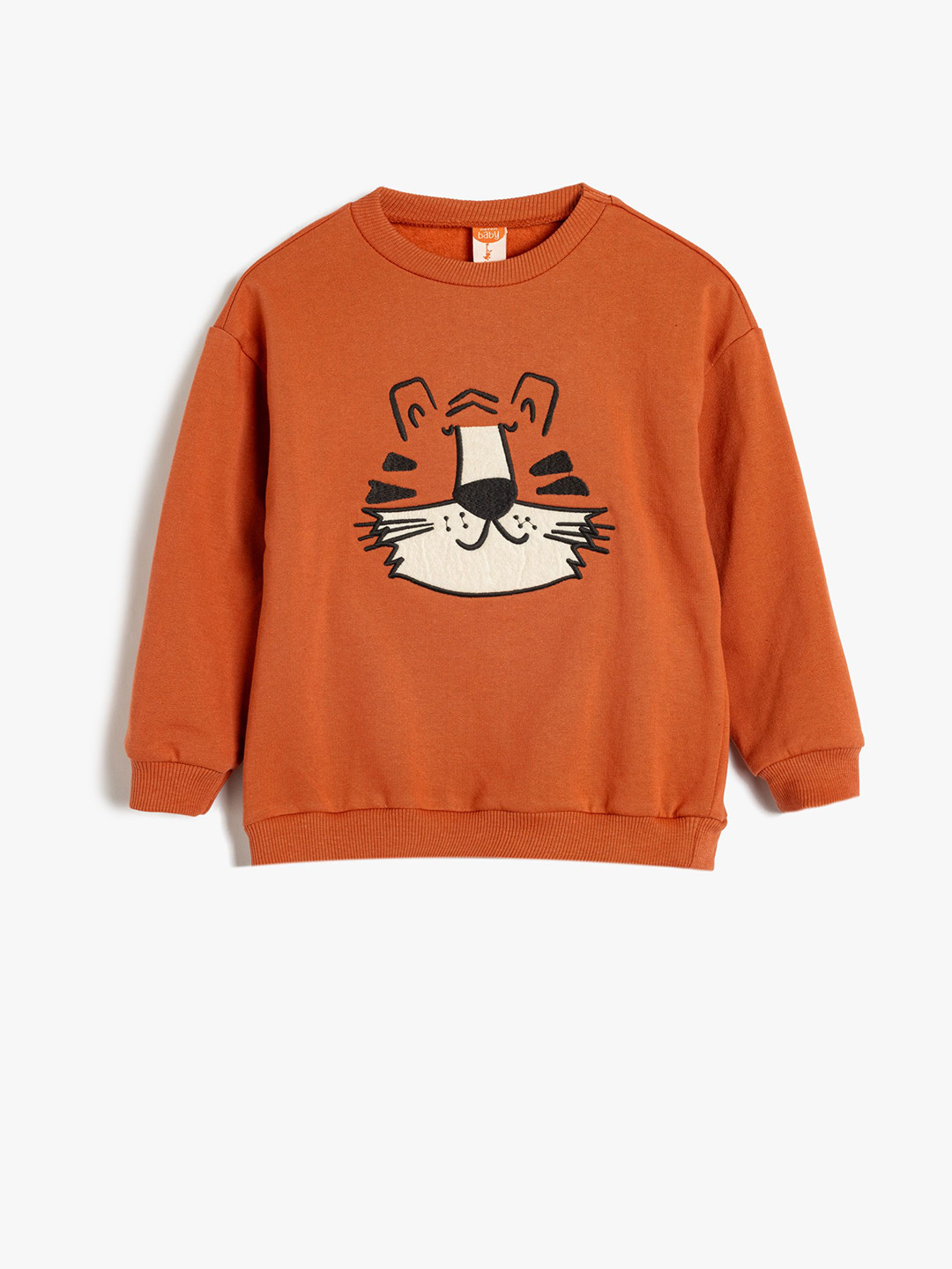 

Koton Boys Graphic Printed Round Neck Cotton Pullover Sweatshirt, Brown