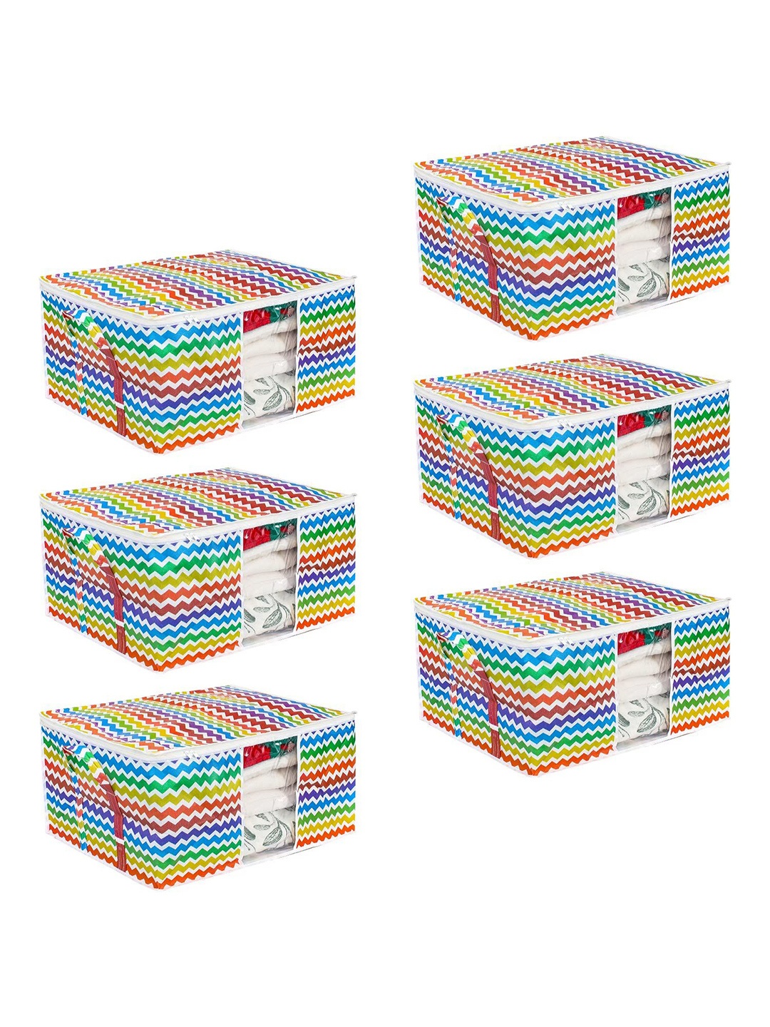 

prettykrafts Blue & Yellow 6 Pieces Reusable Multi-Utility Organisers