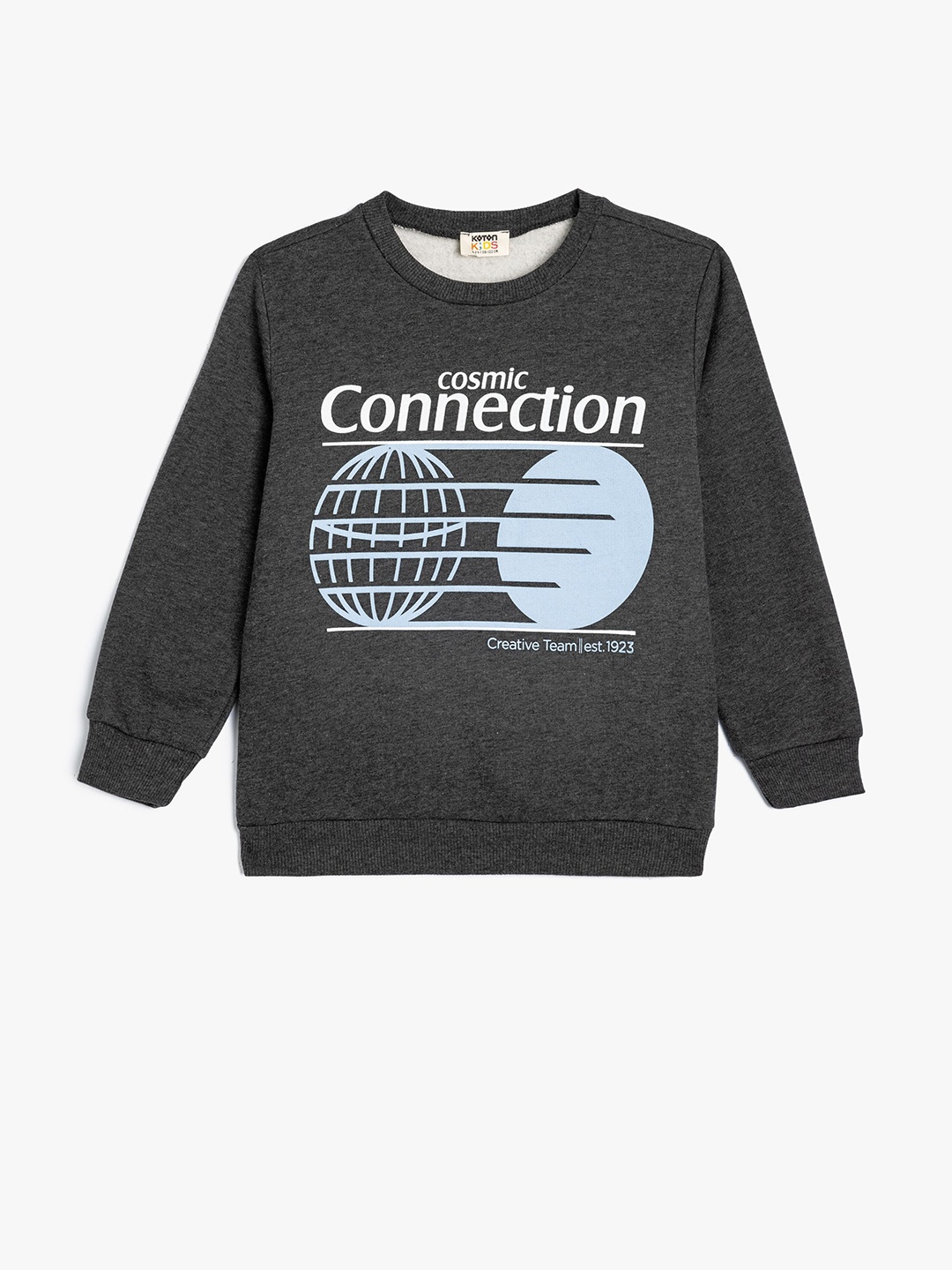 

Koton Boys Alphanumeric Printed Round Neck Pullover Sweatshirt, Grey
