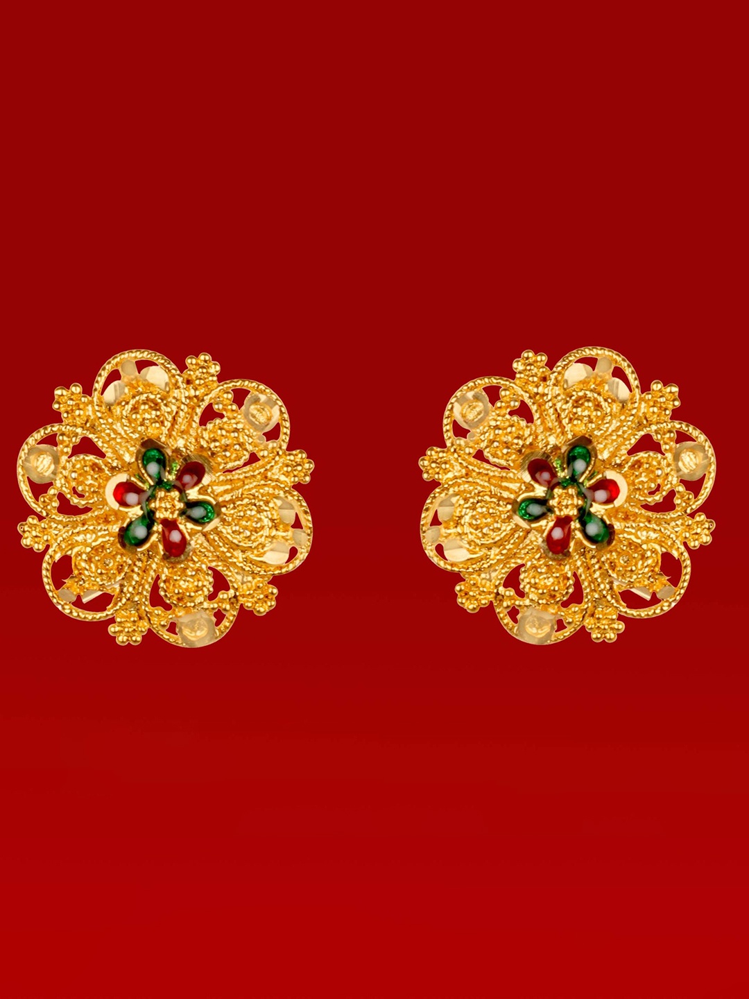 

Heer Collection Contemporary Studs Earrings, Gold