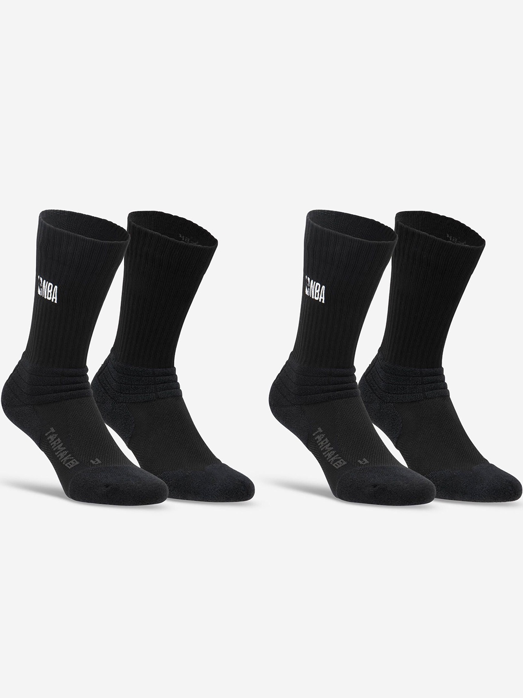 

TARMAK By Decathlon Men Black Pack Of 2 Nba Above Ankle-Length Sport Socks