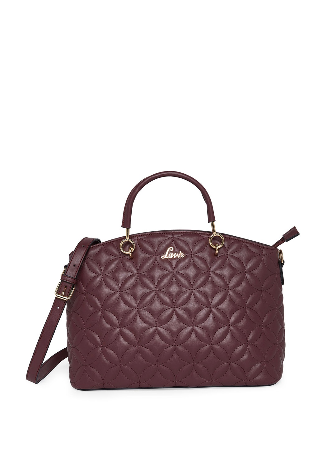 

Lavie Structured Satchel with Quilted, Maroon