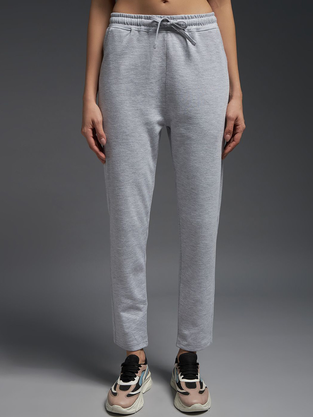 

MKH Women Cotton Mid Rise Track Pants, Grey