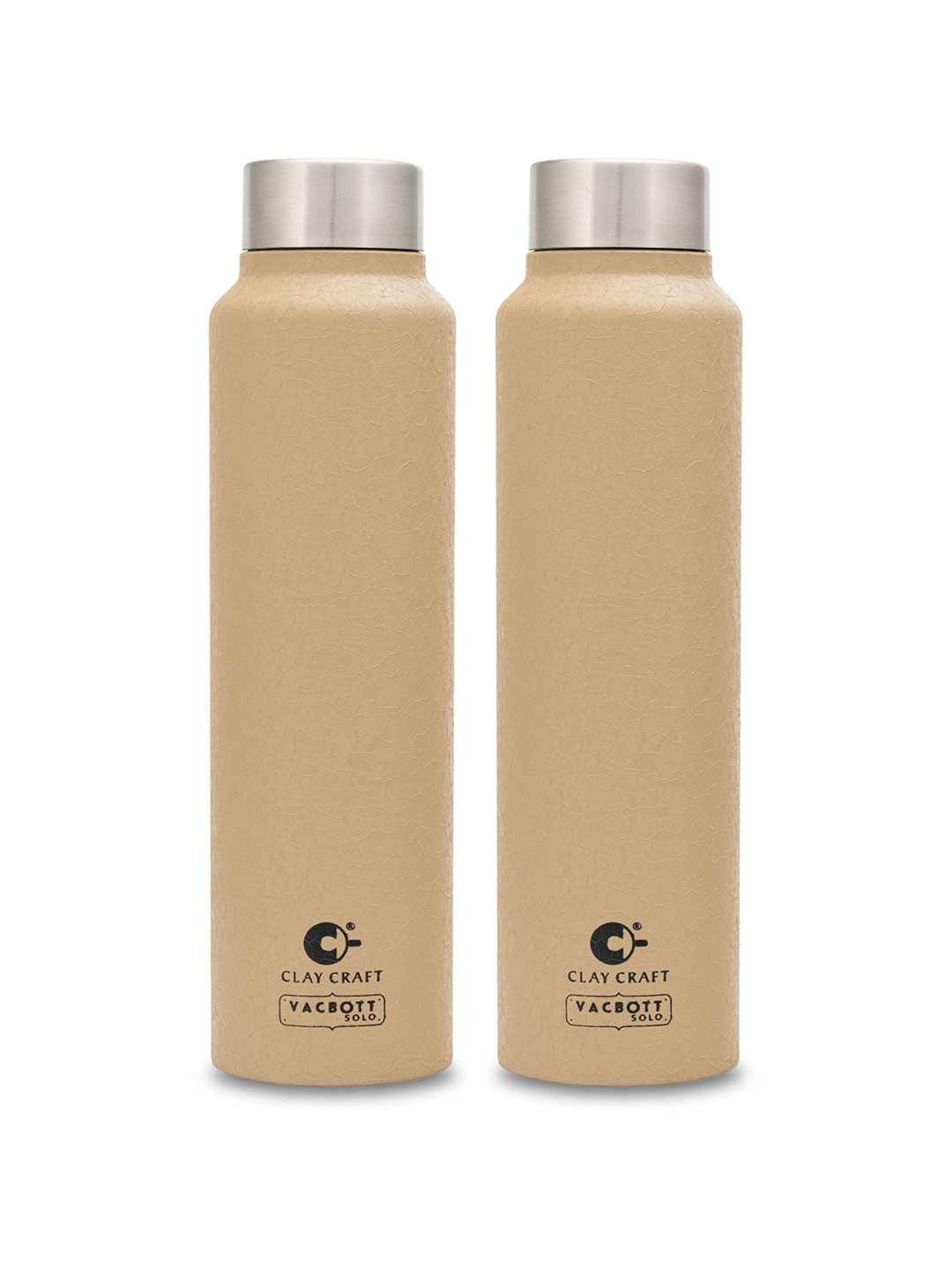 

Clay Craft Vacbott Tetra 500Ml Single-Wall Stainless Steel BIS Approved Water Bottle, Beige