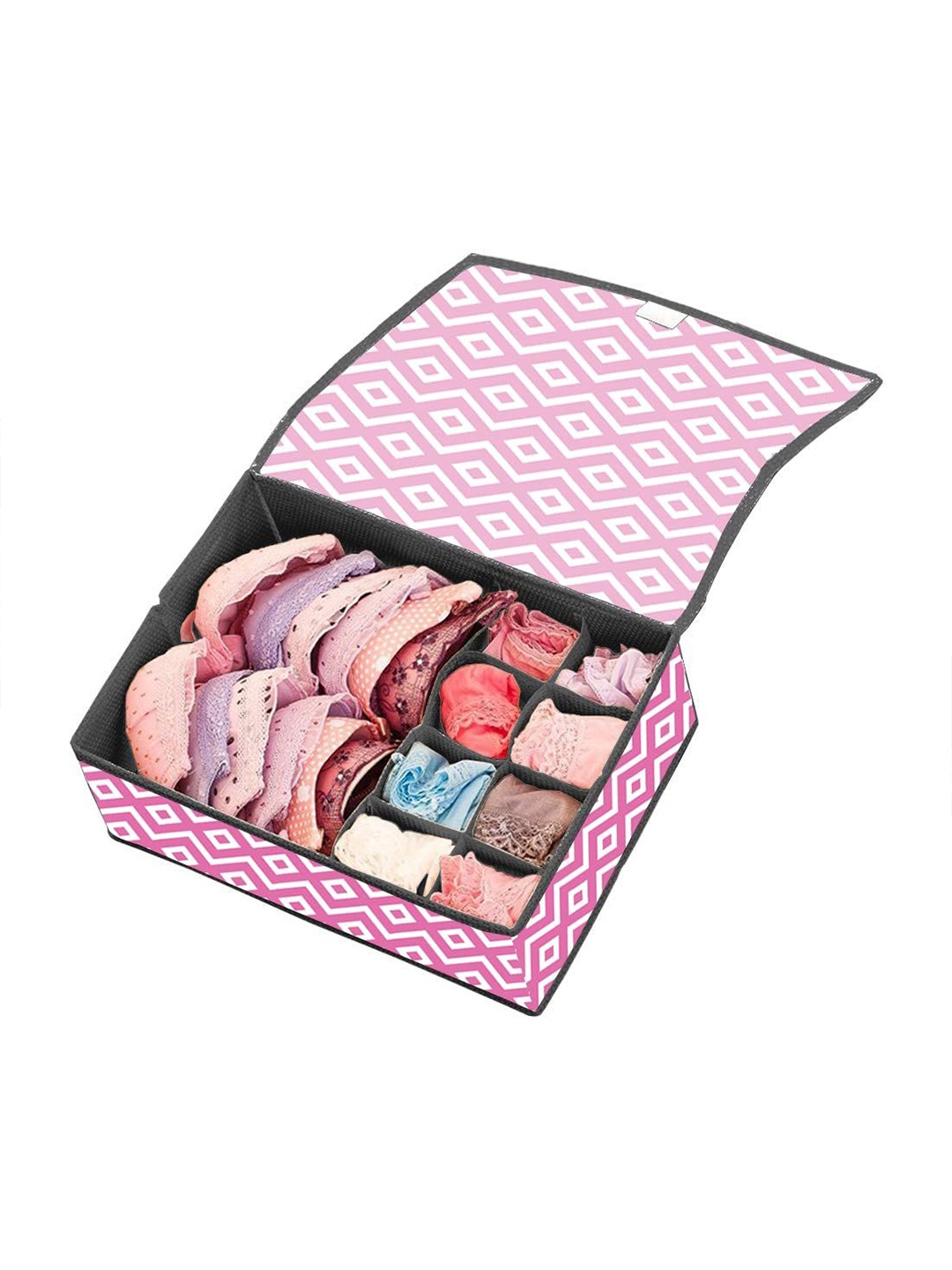 

prettykrafts Pink & White Geometric Printed Multi Utility Storage Organiser