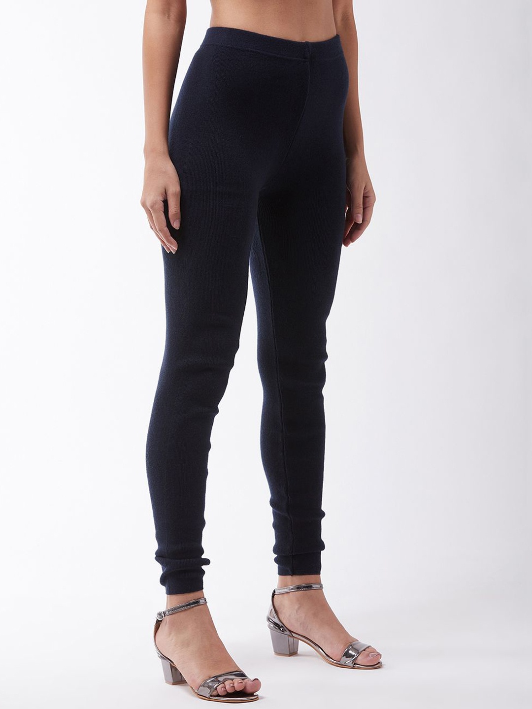 

RVK Slim-Fit Churidar-Length Women Leggings, Navy blue