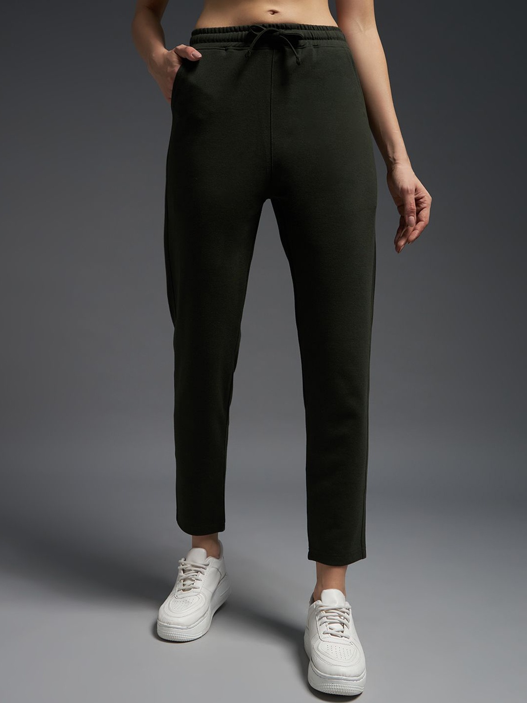 

MKH Women Cotton Mid-Rise Track Pants, Olive