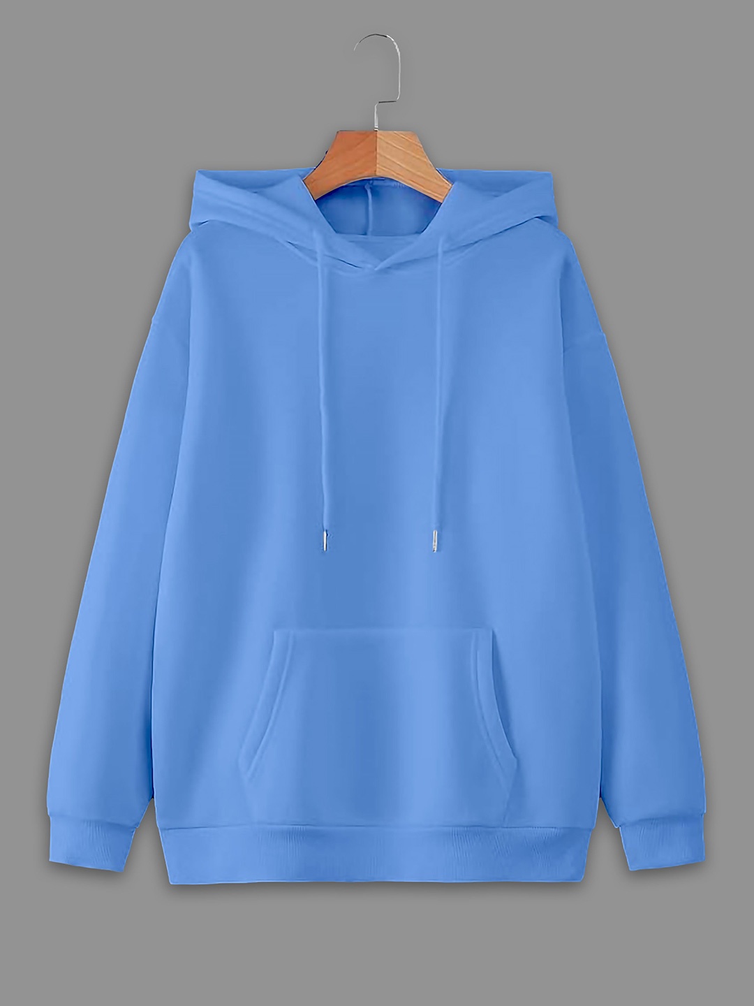 

MACK JONNEY Men Solid Hood Fleece Pullover Sweatshirt, Blue