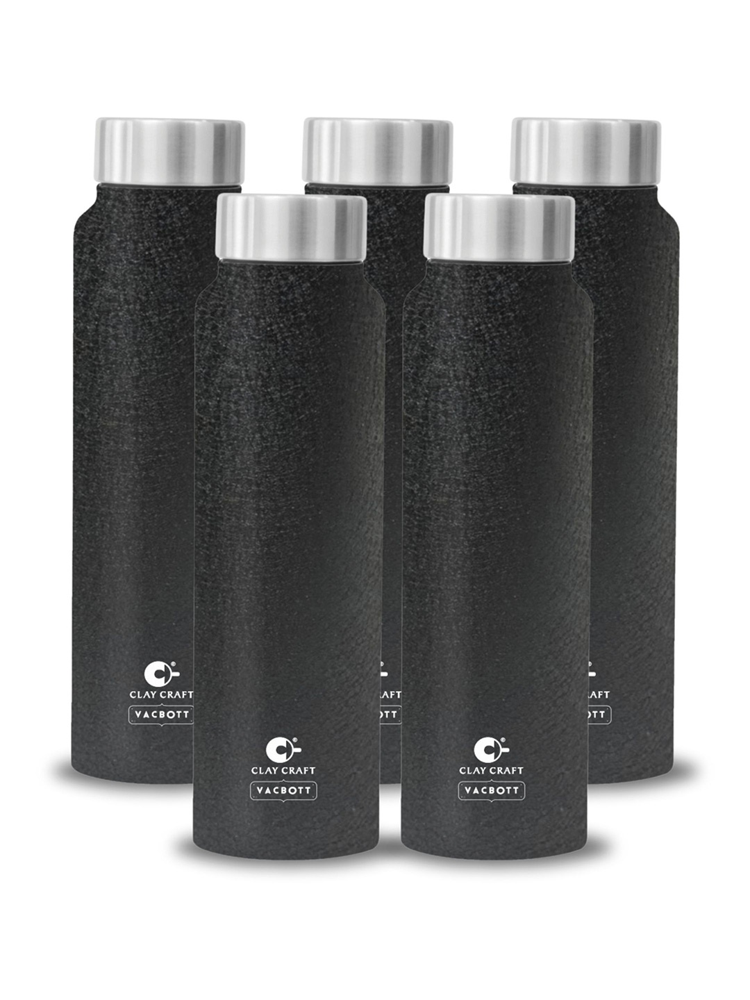 

Clay Craft Vacbott Tetra 1000Ml Single-Wall Stainless Steel BIS Approved Water Bottle, Black