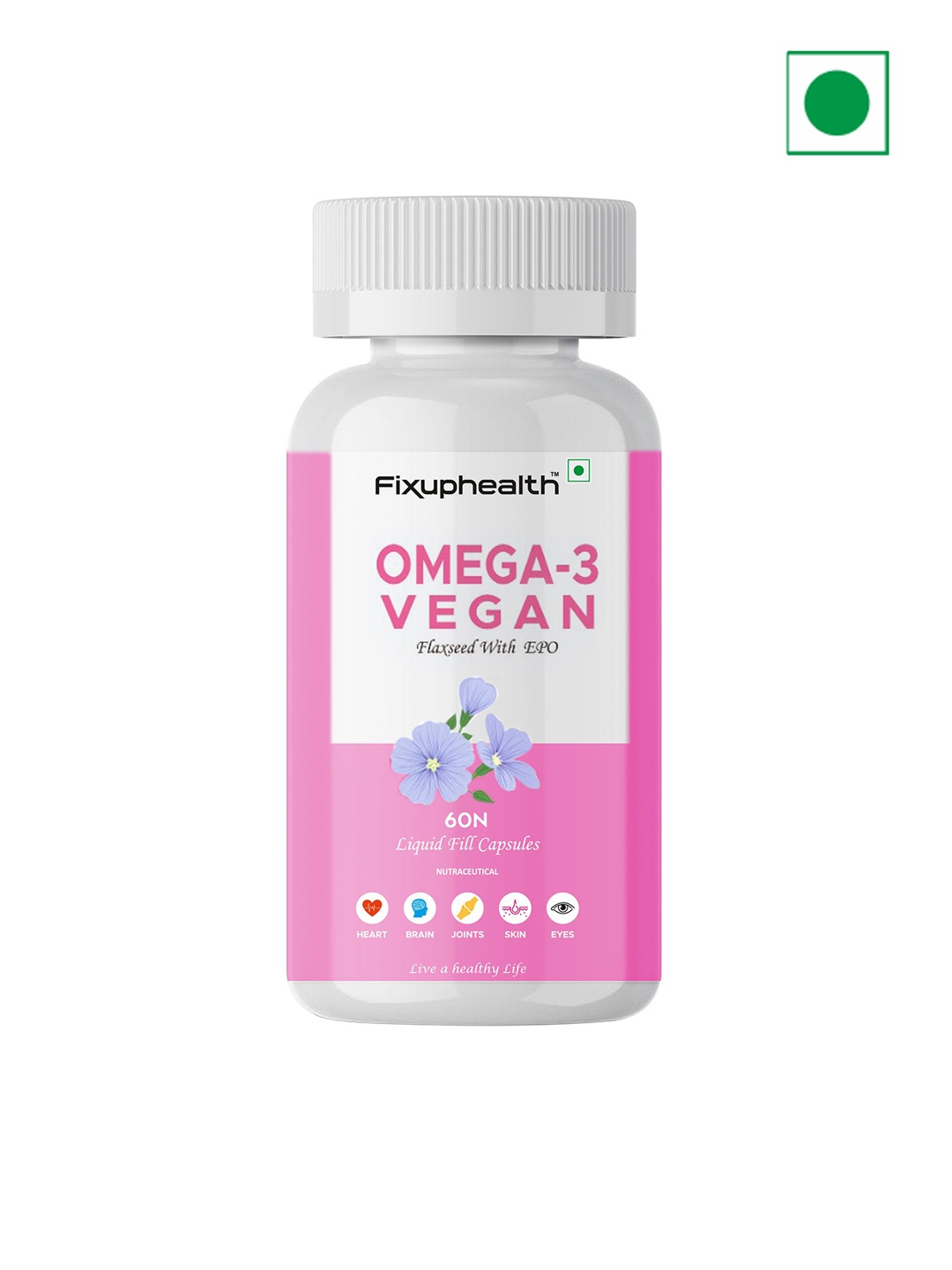 

Fixuphealth Omega 3 Liquid Filled Vegan Capsules - 60 N - 100 g, Multi