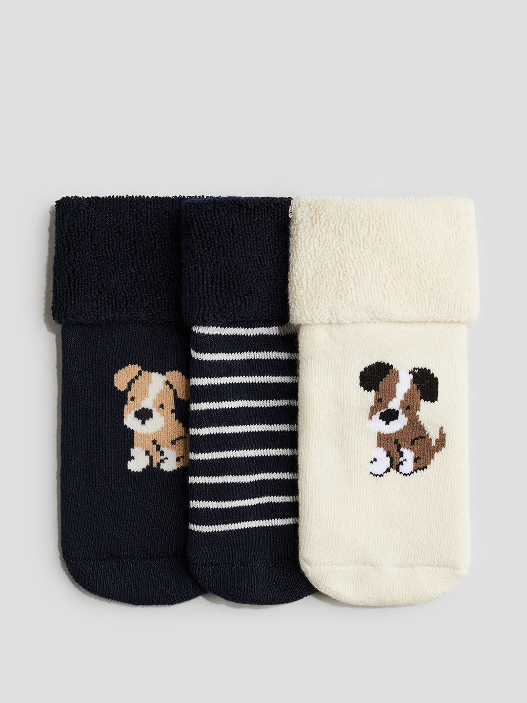

H&M Boys 3-Pcs Terry Socks, Black