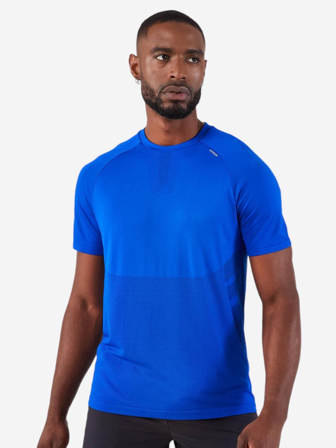 

KIPRUN By Decathlon Men Solid Round Neck T-shirt, Blue