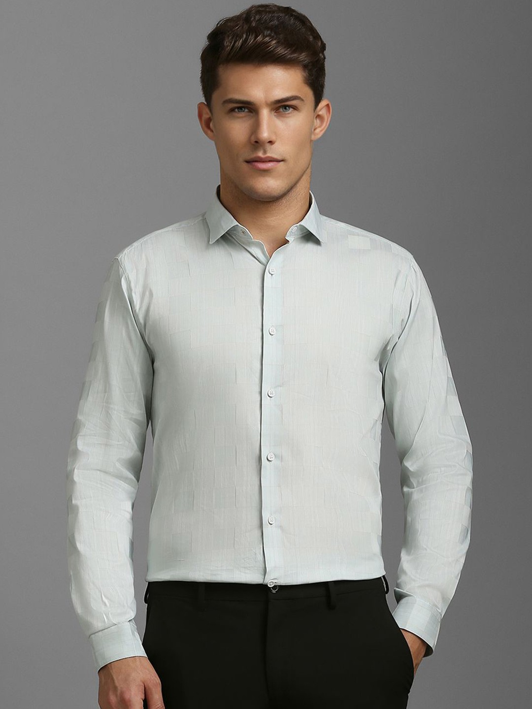 

Louis Philippe Sport Men Super Slim Fit Checked Casual Shirt, Green