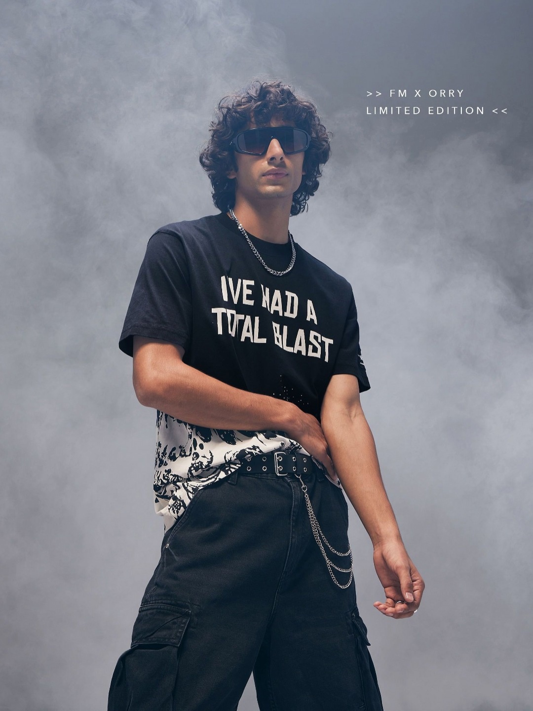 

Flying Machine Men Orry X Relaxed Graphic T-Shirt, Black