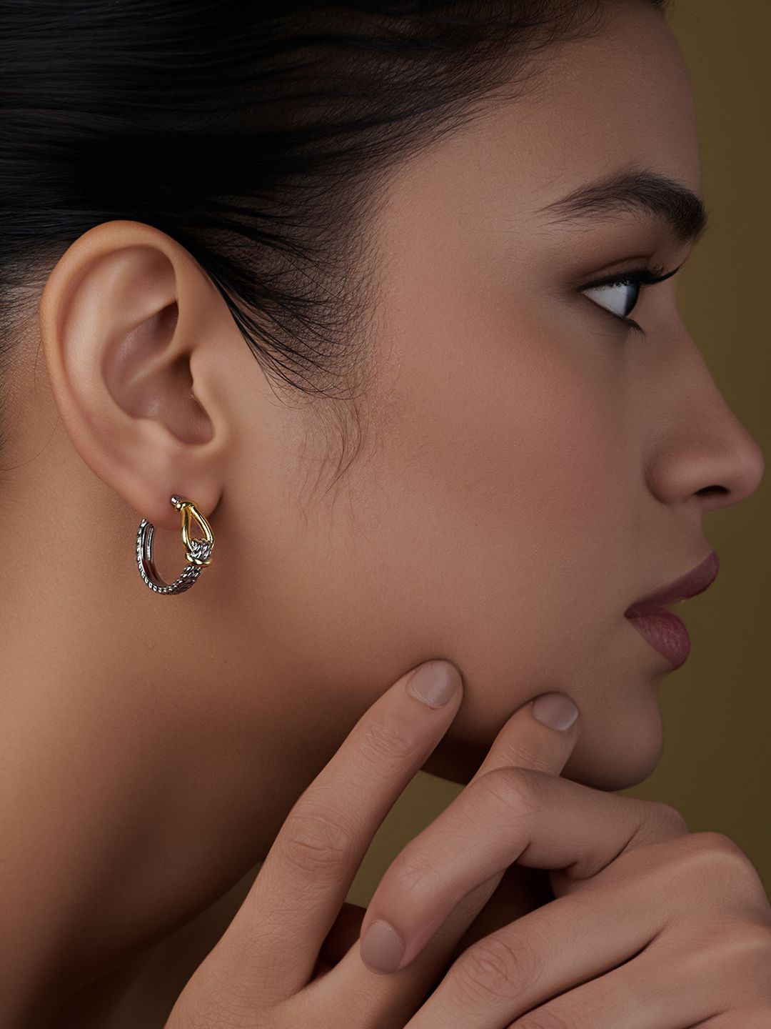 

LeCalla 925 Sterling Silver 14K Gold-Plated Contemporary Hoop Earrings