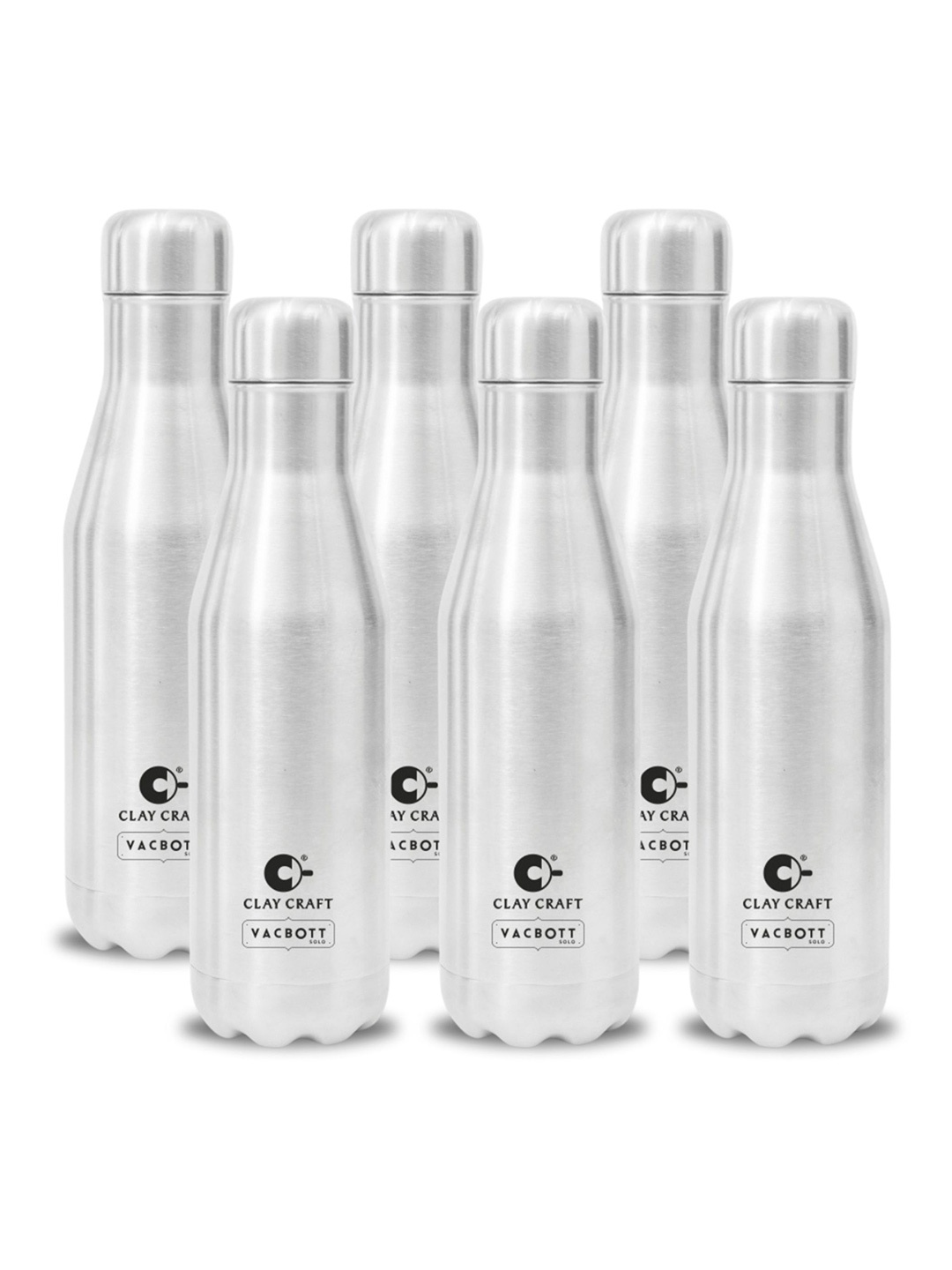 

Clay Craft Vacbott Carbon 500Ml Single-Wall Stainless Steel BIS Approved Water Bottle, Silver