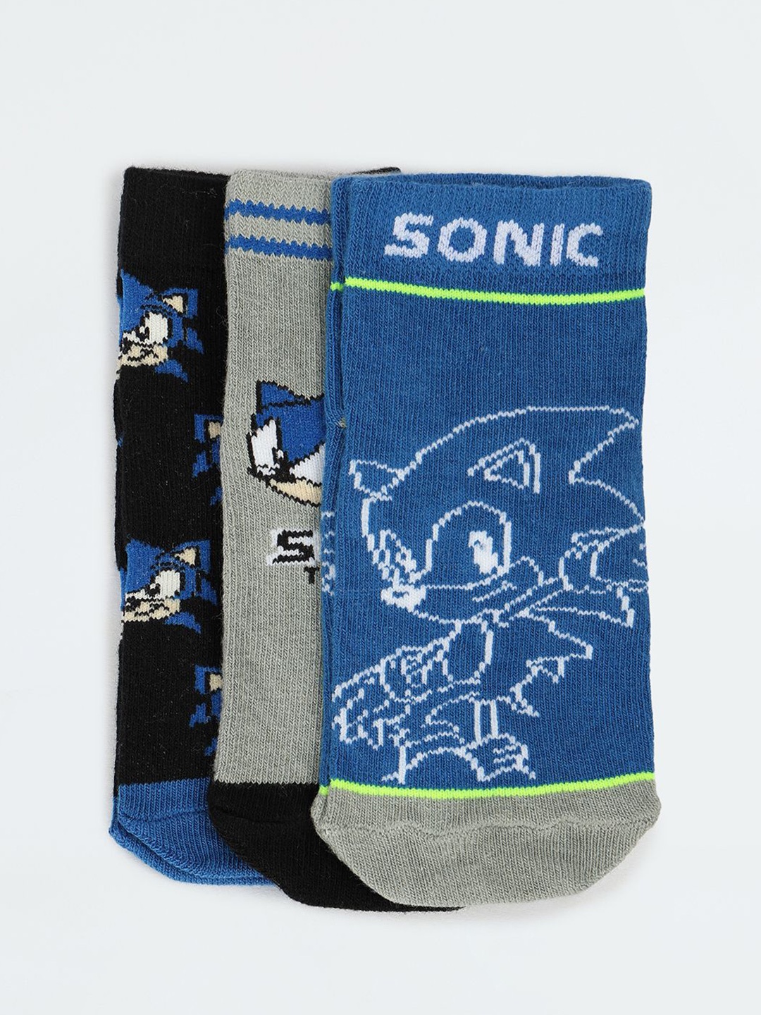 

max Boys Pack Of 3 Patterned Ankle-Length Socks, Blue