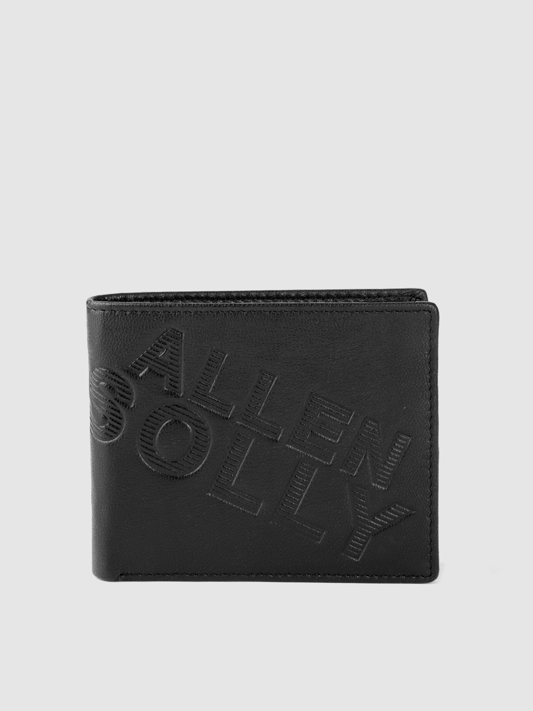 

Allen Solly Men Textured Leather Two Fold Wallet, Black