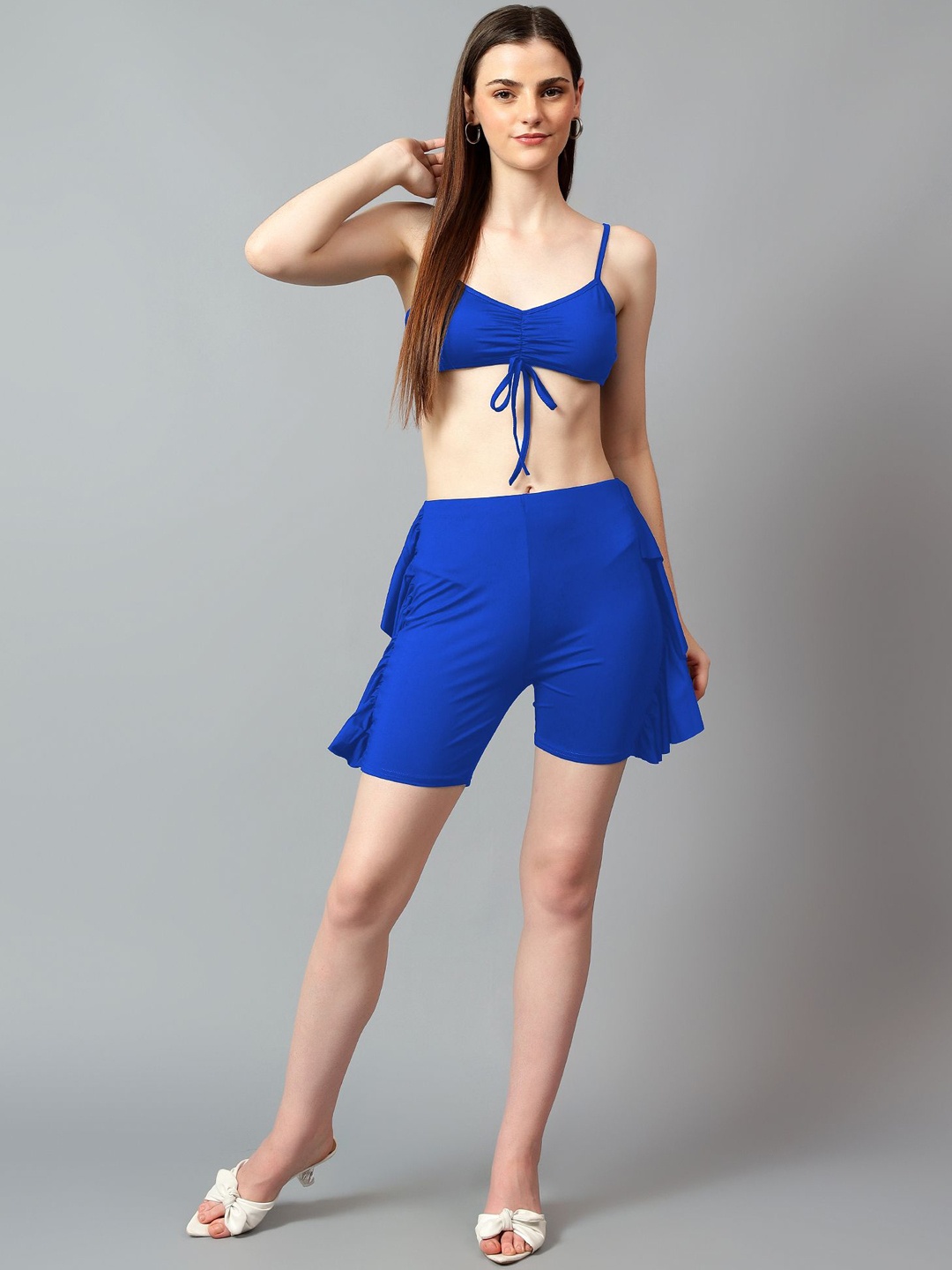 

Kotty Women V-Neck Blue Dress Set